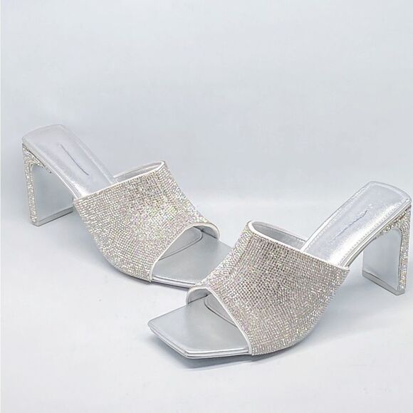 SIMKHAI Asia 90MM Crystal-Embellished Leather Mules size 41 - Picture 6 of 16